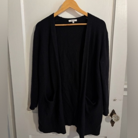 MADEWELL small Wool Alpaca Long Black Cardigan Sweater Size Small - Picture 3 of 7